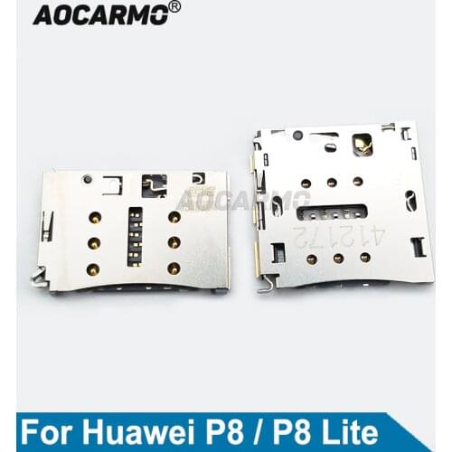Aocarmo For Huawei P8 / P8 Lite Sim Card Tray Socket Reader Holder Slot Repair Parts