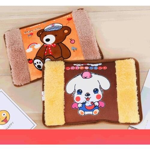 Safety anti riot charging hot water bag gift custom Plush double plug cartoon printing warm hand treasure warm baby factory
