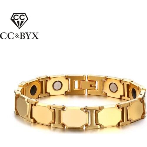 CC Unique Bracelets For Men Bijouterie 11mm Tungsten Steel Magnet Golden Bracelet Jewelry Charms Bangles Accessories WBRM-004