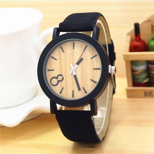 1PCs Fashion Luxury Imitation Wood Grain Watch Men Women Simple Casual Leather Clocks Unisex Watches Sports Quartz Wristwatch