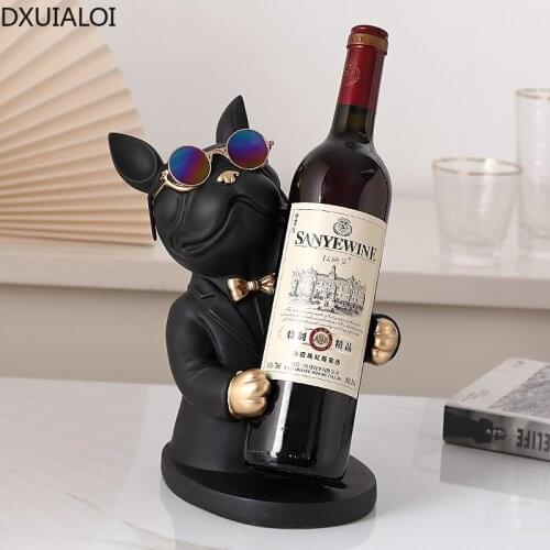 DXUIALOI Modern Simple Creative Animal Wine Rack Decoration Resin Crafts Housewarming Gift Home Wine Cabinet Decoration