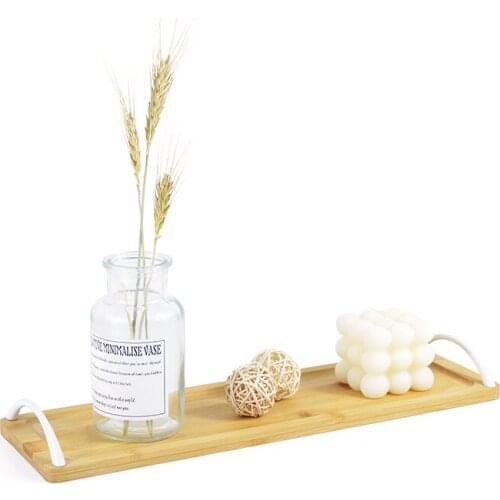 Europe Storage Trays Bamboo Rectangle Perfume Trinket Table Storage Trays Bathroom Fruits Bandeja Comida Kitchen Items EH50ST