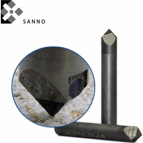Marble engraving bit PCD diamond stone granite V shape cnc carving tool 6X90X0.4 carbide chamfer end mills cutting tool