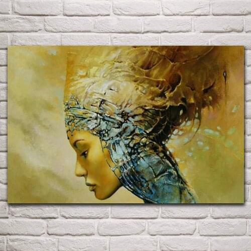 Artistic woman portrait closeup artwork posters on the wall picture home living room decoration for bedroom KP902