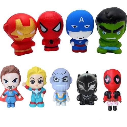 Marvel Slow Rising Super Hero Squish Antistress Squishi Kawaii Toys Scented Squeeze Toy Stress Reliever Child Christmas Gifts