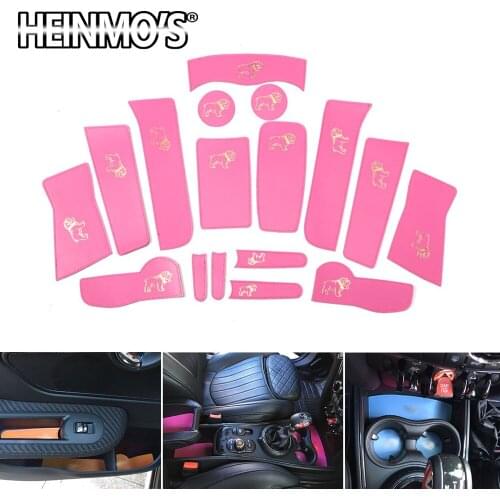 Leather Coaster Mat Sticker For Countryman Car Decoration Styling Cup Holder Coaster For Mini Cooper JCW Countryman F60 Bulldog