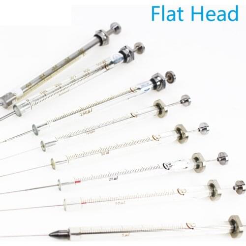 Microliter syringe Liquid chromatographic injector Syringe flat tip Microinjector 0.5/1/2/5/10/25/50/100/250/500/1000uL