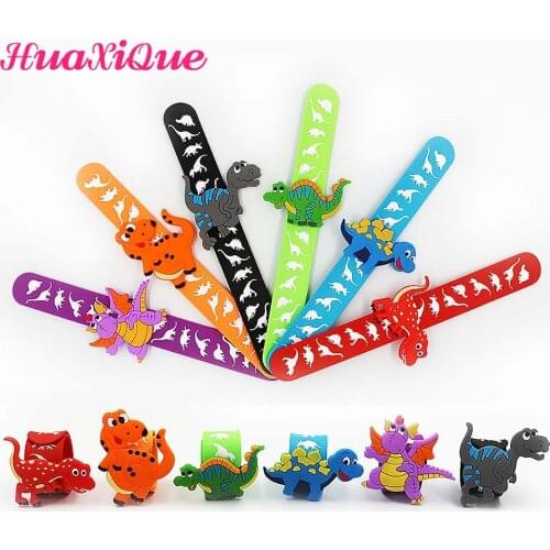 Cute Cartoon Dinosaur Rubber Bracelet Children Bracelet Bangle Dinosaur Party Favor Baby Shower Birthday Decoration Kids Gift