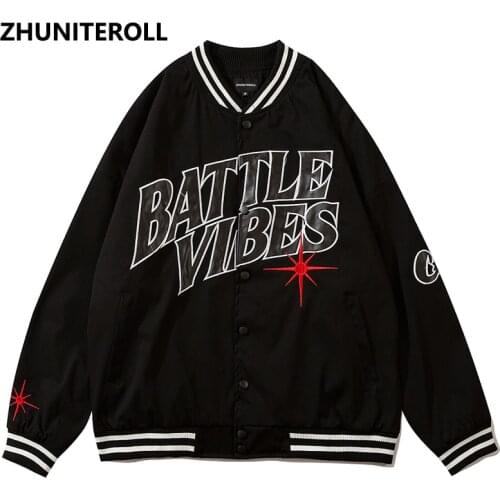 2021 Autumn Bomber Men Jacket Embroidery Letter PU Hip Hop Harajuku Baseball Coats Streetwear Windbreaker Black Tops Clothing