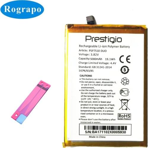 Original 5000mAh PSP7510 DUO Replacement Battery For Prestigio Muze C7 LTE (PSP7510DUO) Cell Mobile Phone Batteries