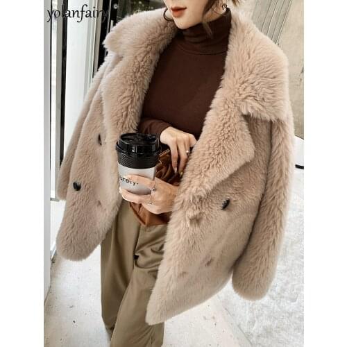 Real Fur Coat 100% Wool Women Coat Winter Clothes Women Fashion Fur Jacket 2020 Casaco Feminino Inverno TX201904DF Pph1071