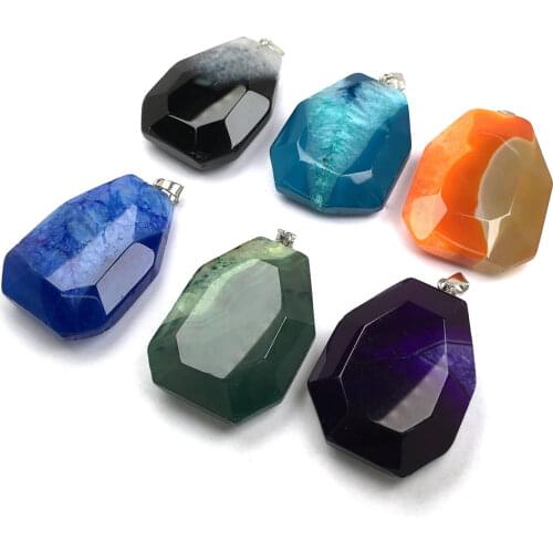 Natural Stone Agates Pendant Irregular Crystal Exquisite Pendants Necklace For Jewelry Making DIY Necklaces Accessories