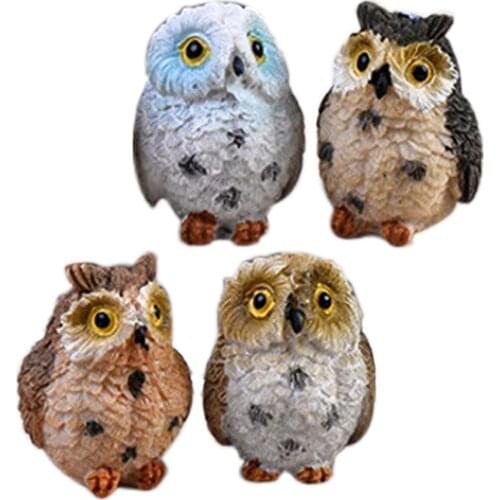 New Owl Resin Landscape Doll Micro Ornaments Decoration Owl Landscape For Home Garden DIY Decor Random Color Dropshipping