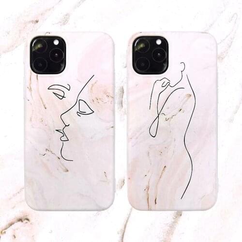 Retro Art Lines Couples Phone Case For iphone 11 Pro Max Case For iphone XR Xs Max 7 8 6 6S Plus Ultra Slim Soft TPU Cover Capa