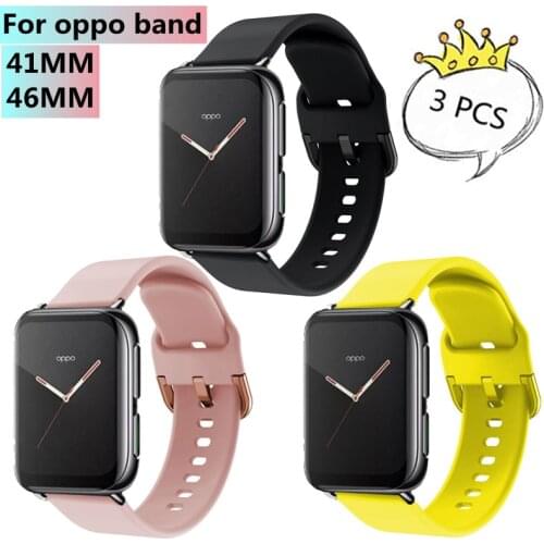 3PCS Silicone Band for OPPO Watch 41mm 46mm Colorful Sport Bracelet for OPPO Band 41mm TPU Strap Soft Wrist Strap 46mm