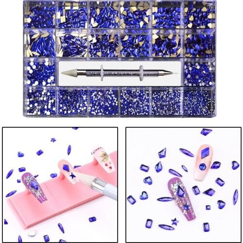 Nail Art Rhinestones Multi-Shape Flat Back Glitters Gems Beads Clothes Shoes Shiny Jewelry Bag Making Decor