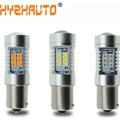 HYZHAUTO 1156 P21W LED Bulbs bs15s bau15s py21w Car Lights 2835 21-SMD Auto LED Reverse/brake Lamp DRL 12-24V 2pcs