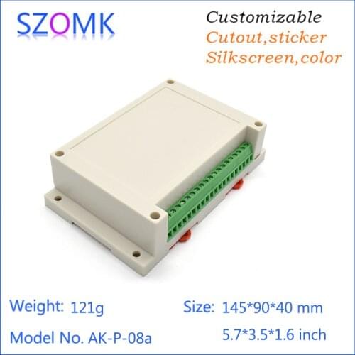 Szomk electronic project box for Diy housing (1 pcs) 145*90*40mm junction housing electronic enclosure box din rail enclosure