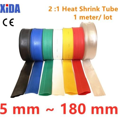 Heat Shrink tube 1 Meter 2:1 color 1 2 3 5 6 8 10mm Diameter Heatshrink Tubing Wire Connector Wrap Wire Repair Tube Cable Sleeve
