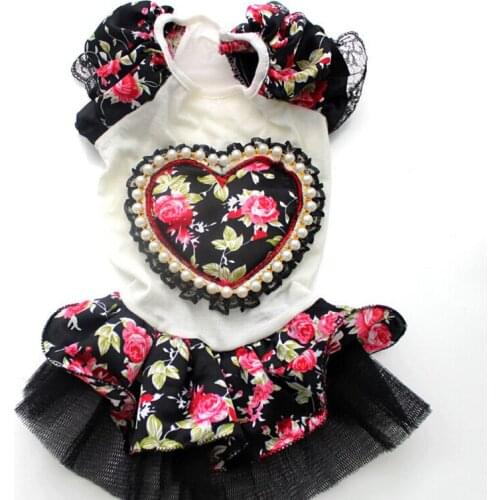 Pet Products Clothing For Dogs Puppy Pet Apparel Dog Clothes Lace Artificial Silk Bowknot Wedding Nations Wind Red Dog Dress