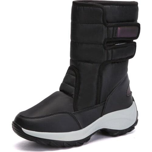 Womens Plus Size Womens Shoes 2020 Winter New Style Plus Velvet Waterproof Non-slip Warm Cotton Shoes Martin Boots