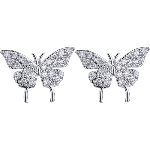 Bettyue Fashion Cute Luxury Butterfly White Needle AAA Zircon Wholesale Hot Sale Jewelry Earrings For Woman Wedding Party Gifts