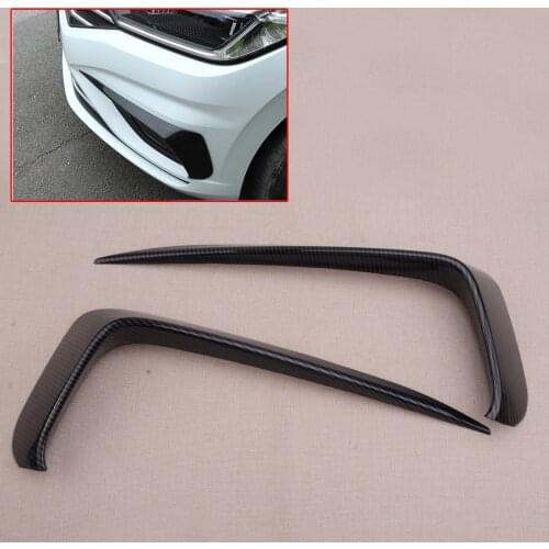 1Pair Car Carbon Fiber Style Front Bumper Fog Light Eyebrow Cover Trim Fit for VW Jetta MK7 2019