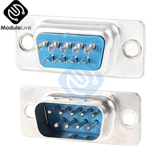 10PCS RS232 DB9 Serial VGA 9 Pins Male 2 Rows Solder Type Plug D-SUB Male Plug Socket Connector