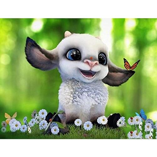 5D DIY Diamond Painting Full Square/Round Drill "Animal Cartoon Sheep" 3d RhinestoneEmbroidery Cross Stitch Gift Home Decor Gift