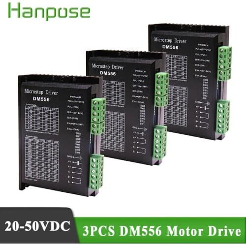 Free shipping 3pcs DM556 2-phase Digital 57/86 Stepper Motor Driver For CNC Drivers Controller 3D printer accessories