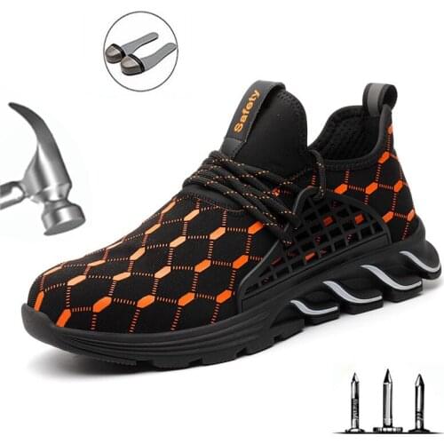 Steel Cap Fashion Safety Boots Large Size Breathable Anti-Smashing Anti-Puncture Work Shoes High Quality Lightweight Safety Shoe