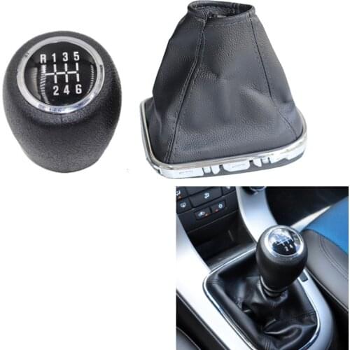 Chrome & Leather & Plastic Car Shift Gear Knob Lever Gaitor Boot Cover For Chevrolet Chevy Cruze 2008-2012