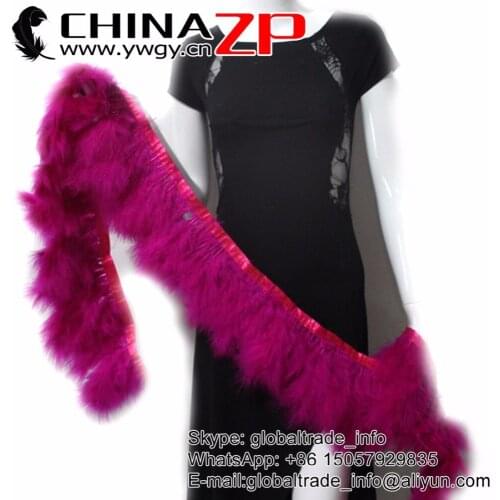 CHINAZP Factory Wholesale 10yards Fantastic Costume Decoration Dyed Hot Pink Fluffy Turkey Marabou Feathers Fringe Trim