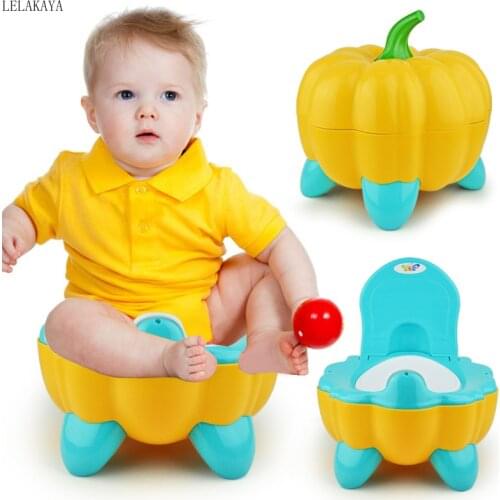 3 Styles Portable Baby Potty Toilet Bowl Cute Cartoon Pumpkin Training Seat Infant Bedpan Comfortable Backrest Childrens Pot