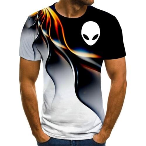 Summer mens T-shirt womens loose brand printing 3D T-shirt cotton summer top T-shirt short sleeve T-shirt black 3D T-shirt