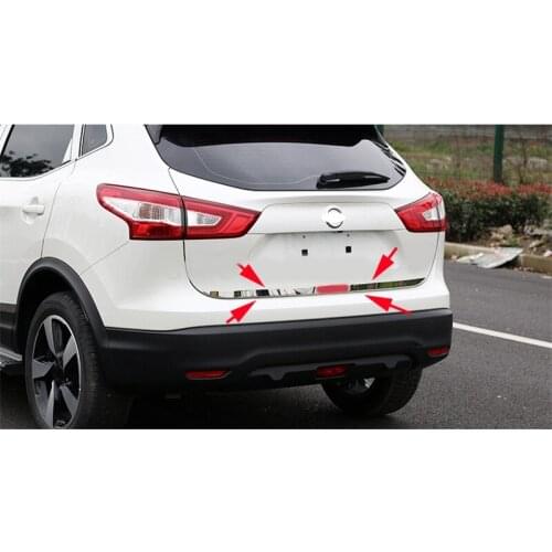 ABS Chrome Rear Trunk Lid Cover Trim Guard Plate Cover Rear Tailgate Lid Cover For Nissan Qashqai J11 2016-2018 2019 Car Styling
