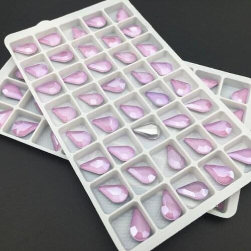 Drop Violet Mocha Color 8x13mm Teardrop Beads Droplet Glass Crystal Fancy Stone