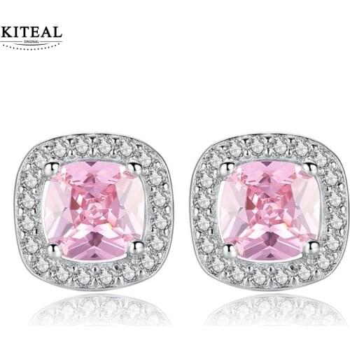 KITEAL Hot Gift women earrings Square inlaid zircon earrings square zircon boucle doreille femme wedding