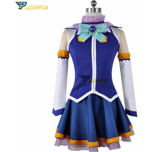 KonoSuba Gods Blessing on this Wonderful World Aqua Tops Dress Uniform Outfit Anime Cosplay Costumes