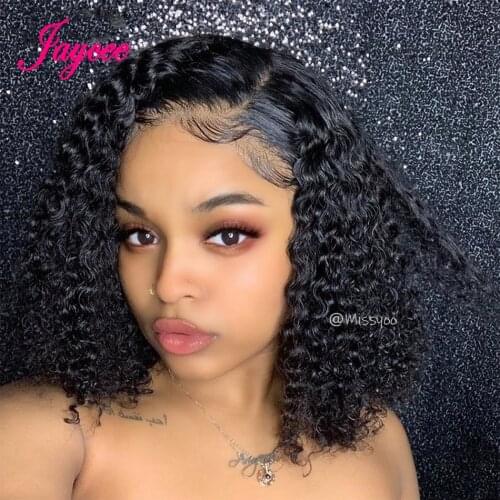 Short Pixie Cut Wig Brazilian T Part Lace Human Hair Wigs Pre Plucked 13*1 Cheap Remy Pixie Curly Bob Wigs For Black Women 250
