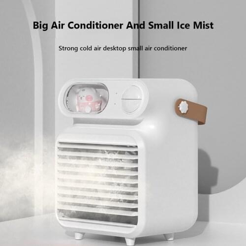 Mini USB Air Conditioner Air Cooler Fan Desktop Air Cooling Fan Humidifier Purifier For Office Bedroom With Night Light