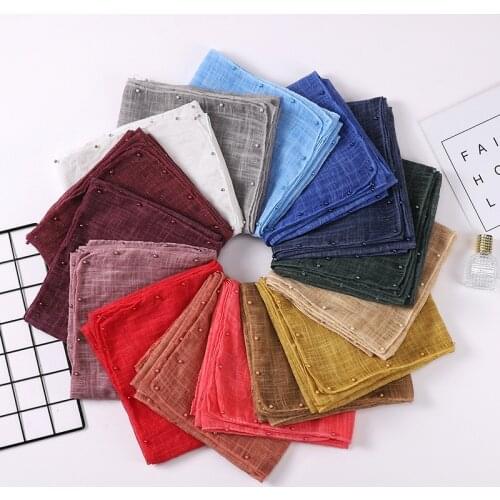 Fashion Muslim Chiffon Hijab Flower Pearl Hot Diamond Headscarf For Women 10 COLOR for Choose