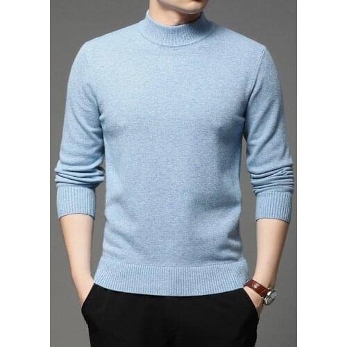 Autumn and Winter New Men Turtleneck Pullover Sweater Fashion Solid Color Thick and Warm Bottoming Shirt Male Brand Clothes 2020