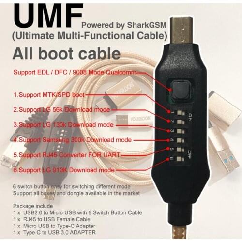Newest Original Micro USB RJ45 UMF UItimate Multi-Functional boot all in 1 cable +Type-C Adapter Type C