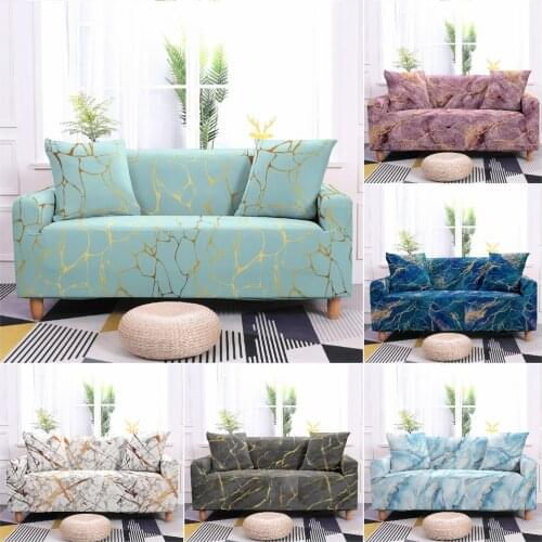 Simple Marble Stripe Sofa Cover for Living Room Washable Elastic Sofa Slipcover Couch Cover Single Loveseat Sofa Protector