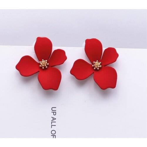 New design sweet jewelry spray paint effect stud earrings with flower earrings Statement earring for Girls gift for woman