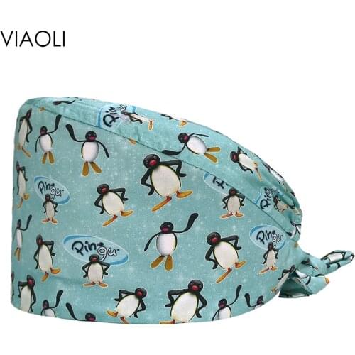 Animal Print Dentist Nursing Hat Hosptial Doctor Cap Unisex Adjustable Nurse Accessories Pet Clinic Scrubs Caps Sweat-absorbent