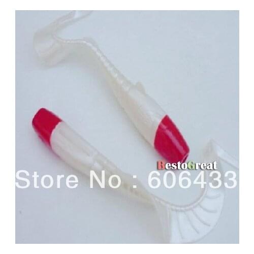 50PCS/lot red head Soft Capuchin maggots Lure Grub worm Silicone Fishing Bait 15cm/14g