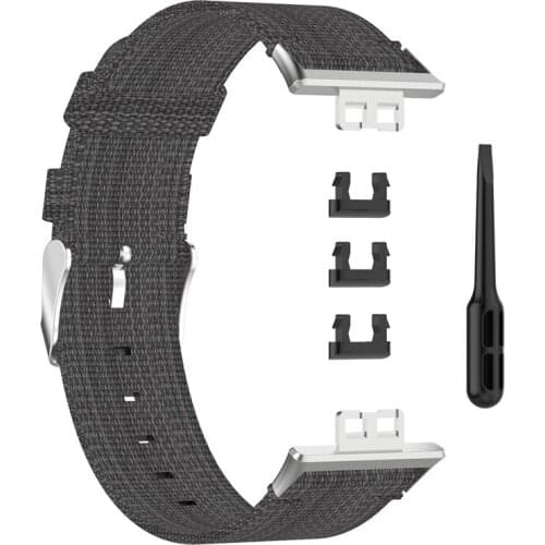 Replacement Watch Band Lightweight Braided Nylon Watch Strap w/ Stainless Steel Buckle Wristband for Huawei Watch Fit