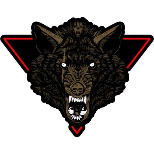 Wolf head animal style old school door badge car sticker car sticker decal#1239